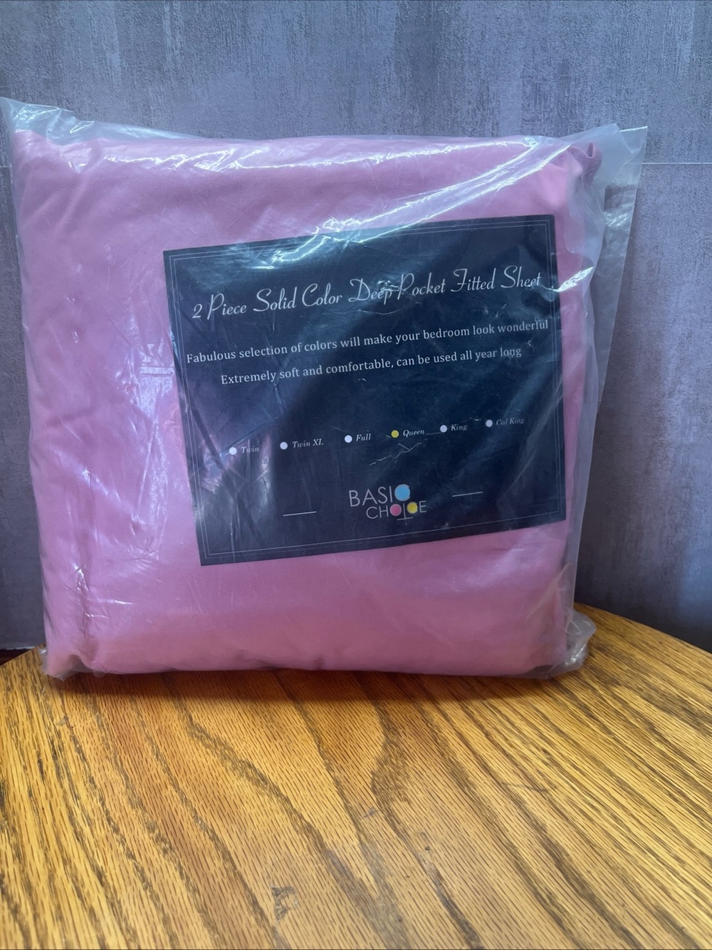 Basic choice, queen, pink sheet set